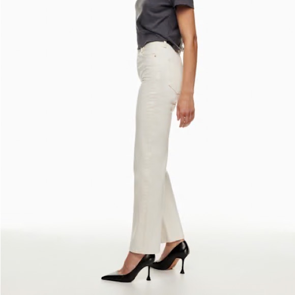 DENIM FORUM ARITZIA The 90s Joni High Rise Loose 29L altered US 31 white jeans - Picture 3 of 11